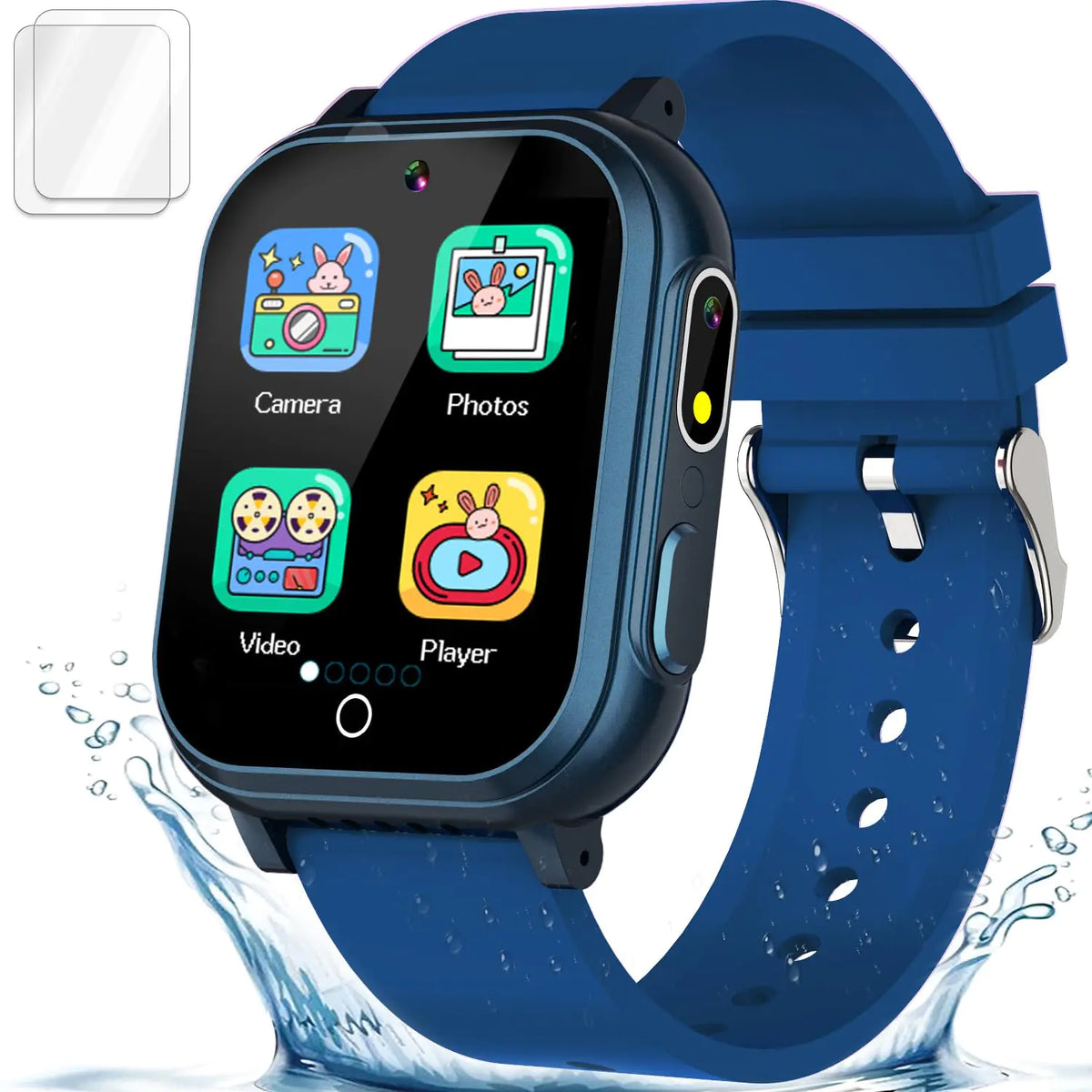Kids Smart Watch Gift for Boys Ages 3-12 IP67 Waterproof 32 Puzzle Games HD Touchscreen Dual Camera Video Pedometer Music Player Kids Watch Toy Birthday Gifts for Boys Ages 5 6 7 8 9 10 (Blue) Mimarta