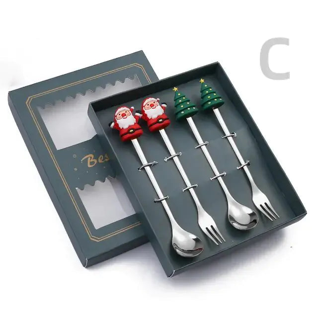 Christmas Cutlery Set: Festive Spoon and Fork Rieworkes