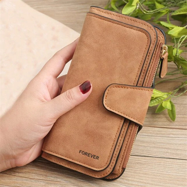 Wallet Brand Coin Purse Scrub Leather Women Wallet Money Phone Bag Female Snap Card Holder Ladies Long Clutch Carteira Feminina Rieworkes