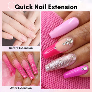 Makartt Poly Nail Gel-50ML Fondant Pink Gel Builder for Trendy Color Nail Extension Strengthener 3D Diy Hard Gel Manicure Nail Art Supplies Salon Home Stuff Rieworkes