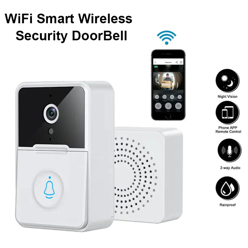 Wireless Security Smart WiFi Doorbell Intercom Video Camera Door Ring Bell Chime Rieworkes