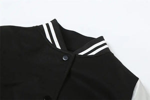 Metallic Cropped Varsity Jacket Rieworkes