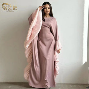 Lace Sleeve Patchwork Kimono Robe Mimarta