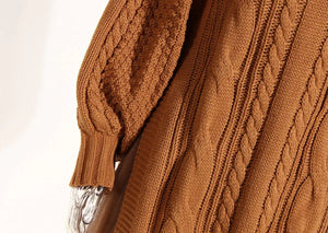 Women's Stand Collar Lantern Sleeve Sweater Rieworkes