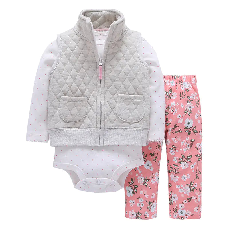 Newborn Baby Autumn Winter Vest Outfit Set T0006 Mimarta
