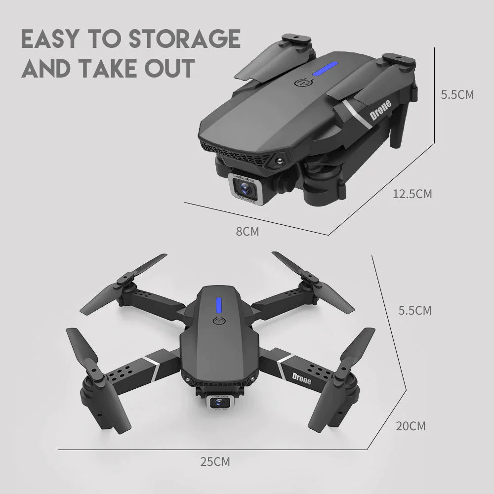 2023 New RC Drone With 4K HD Dual Camera WiFi FPV Foldable Quadcopter +4 Battery Mimarta