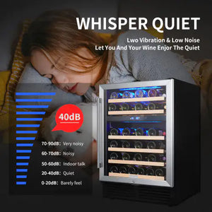 Wine Cabinet 24 Dual Zone Inch Wine Refrigerator 46 Bottles Built-in Wine Refrigerator Rieworkes