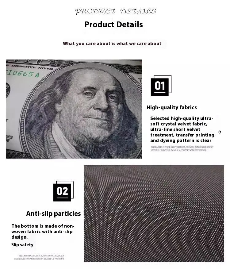 Dollar Pattern Stain-Resistant Foot Mat Mimarta