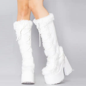 Chunky High Heeled Winter Boots Rieworkes