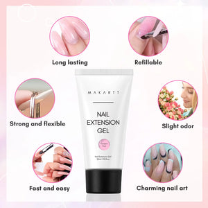 Makartt Poly Nail Gel-50ML Fondant Pink Gel Builder for Trendy Color Nail Extension Strengthener 3D Diy Hard Gel Manicure Nail Art Supplies Salon Home Stuff Rieworkes