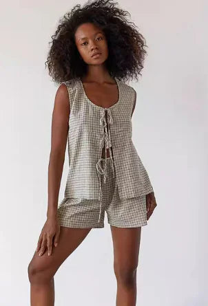 Women's Beach Two-Piece Set with Shorts and Top (One Set) Mimarta