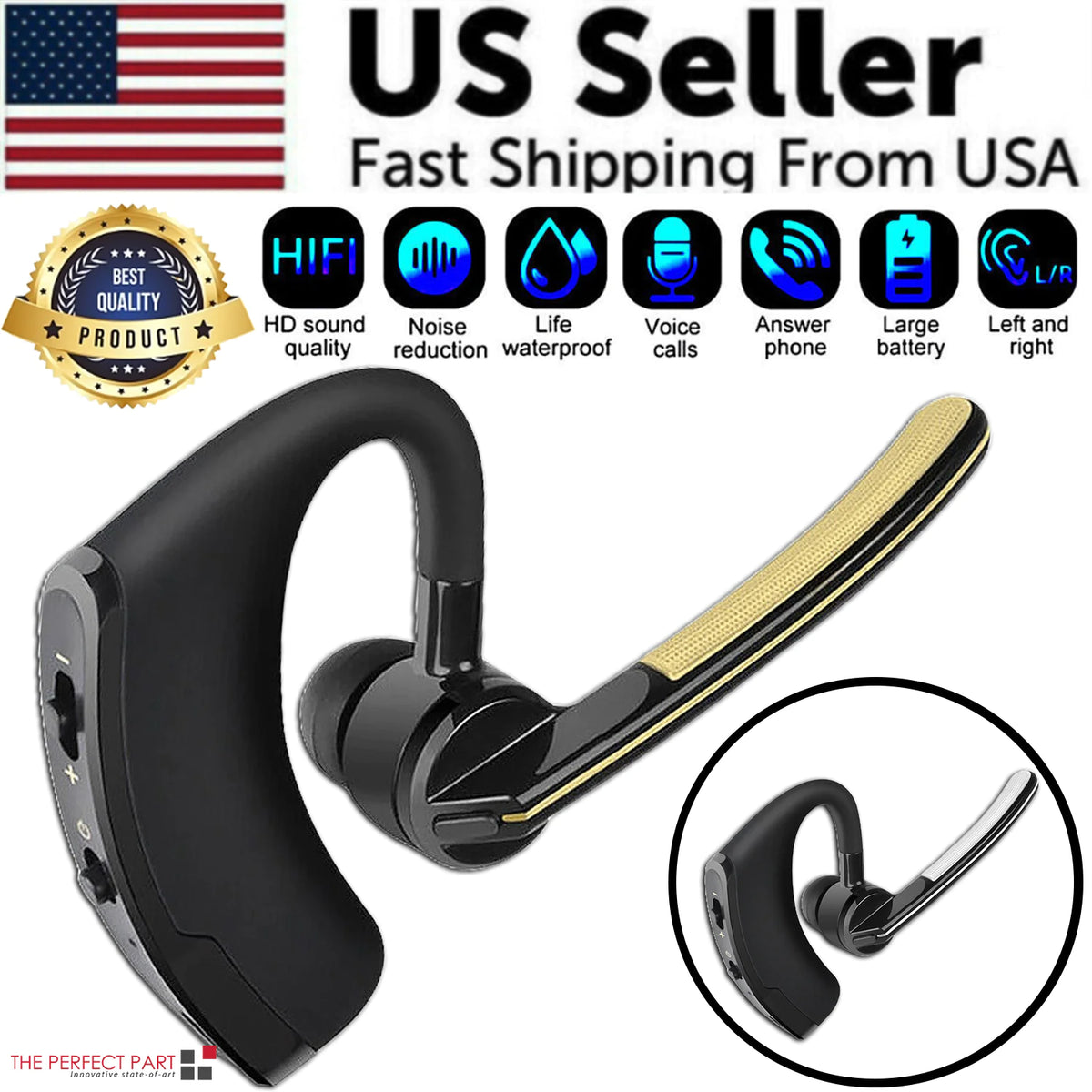 Bluetooth Earpiece Wireless Headset Noise Cancelling Headphones Driver Trucker Rieworkes
