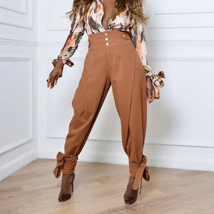 High Waisted Casual Workwear Leggings Mimarta