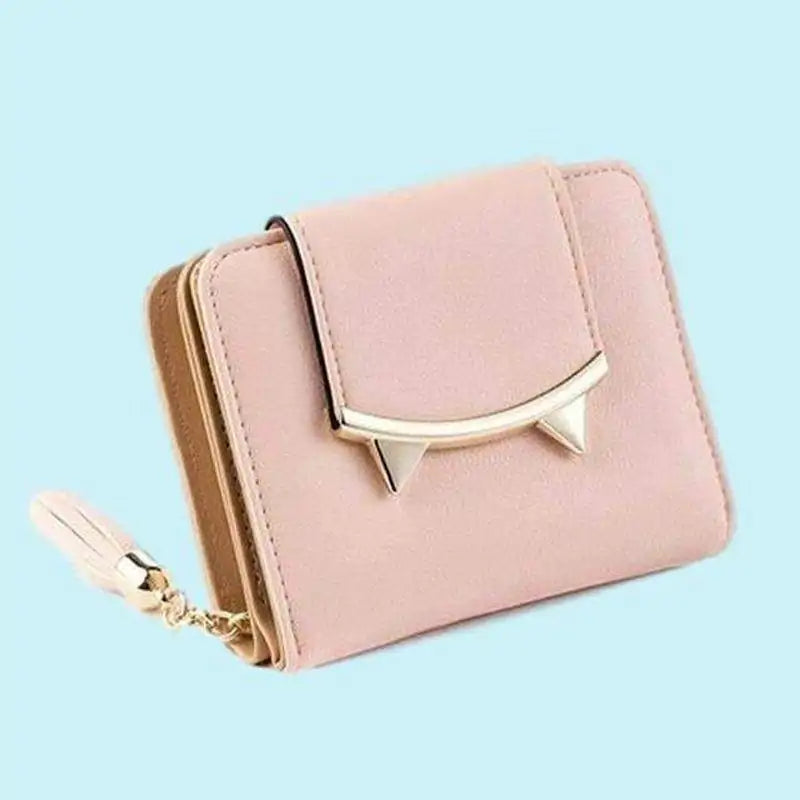 Cute Cat Ears Leather Vintage Tassel Women Wallet Rieworkes