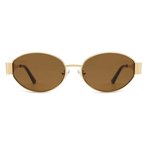 SOJOS Retro Oval Sunglasses for Women Men Trendy Sun Glasses Classic Shades UV400 Protection SJ1217 Gold/Grey Rieworkes