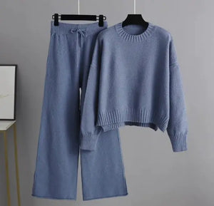 Knitted Wide Leg Pants Set Rieworkes