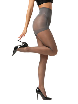 EVERSWE 3 Pairs Women's Sheer Tights 20D, High Waist Control Top Pantyhose Hosiery Large Grey Rieworkes