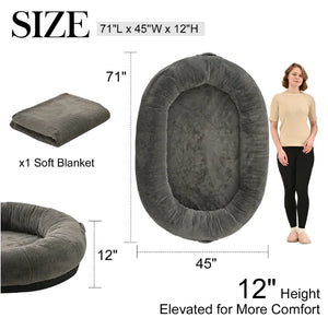 Large Dark Grey Human Dog Bed Rieworkes