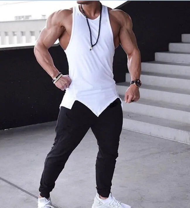 Men's Athletic Gym Fitness Tank Top - Solid Sleeveless Vest Rieworkes
