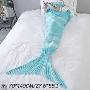 Striped Mermaid Blanket for Office and Living Room Rieworkes