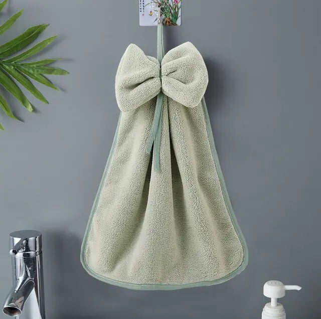 Microfiber Soft Quick Dry Cleaning Bowknot Hand Towels Rieworkes