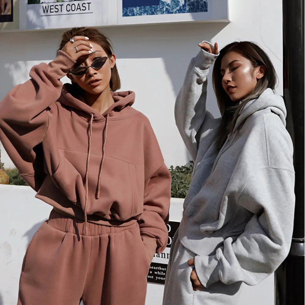 Women Warm Hoodie and Pants Set Rieworkes