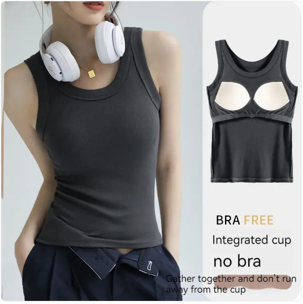 Women's Padded Strap Tank Top Mimarta