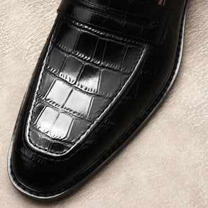 Elegant leather alligator print Loafers (Crocodile pattern) Rieworkes