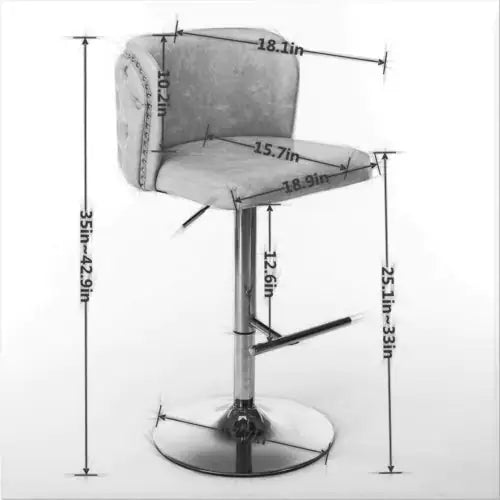 Furniture,Swivel Barstools Adjusatble Seat Height, Modern PU Upholstered Bar Stools With The Whole Back Tufted, For Home Pub And Kitchen Island Rieworkes