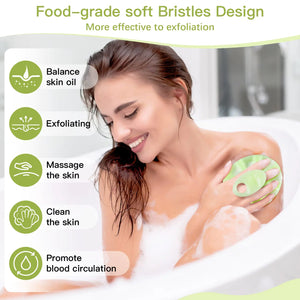 INNERNEED Food-Grade Soft Silicone Body Cleansing Brush Shower Scrubber, Gentle Exfoliating and Massage for All Kinds of Skin (Green) Green Rieworkes