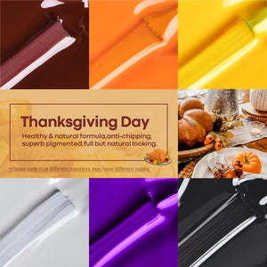 modelones Gel Nail Polish Set- 6 Colors Thanksgiving Day Orange Yellow Nail Polish Color Changing Gel Polish Kit Gray Black Nail Gel Kit Soak Off LED Nail Art Gifts DIY Salon Home A2 Thanksgiving Rieworkes