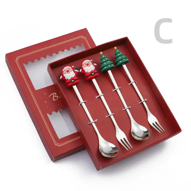 Christmas Cutlery Set: Festive Spoon and Fork Rieworkes