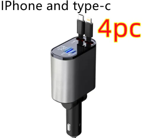 Metal Car Charger 100W Super Fast Charging Car Cigarette Lighter USB-C Adapter Rieworkes