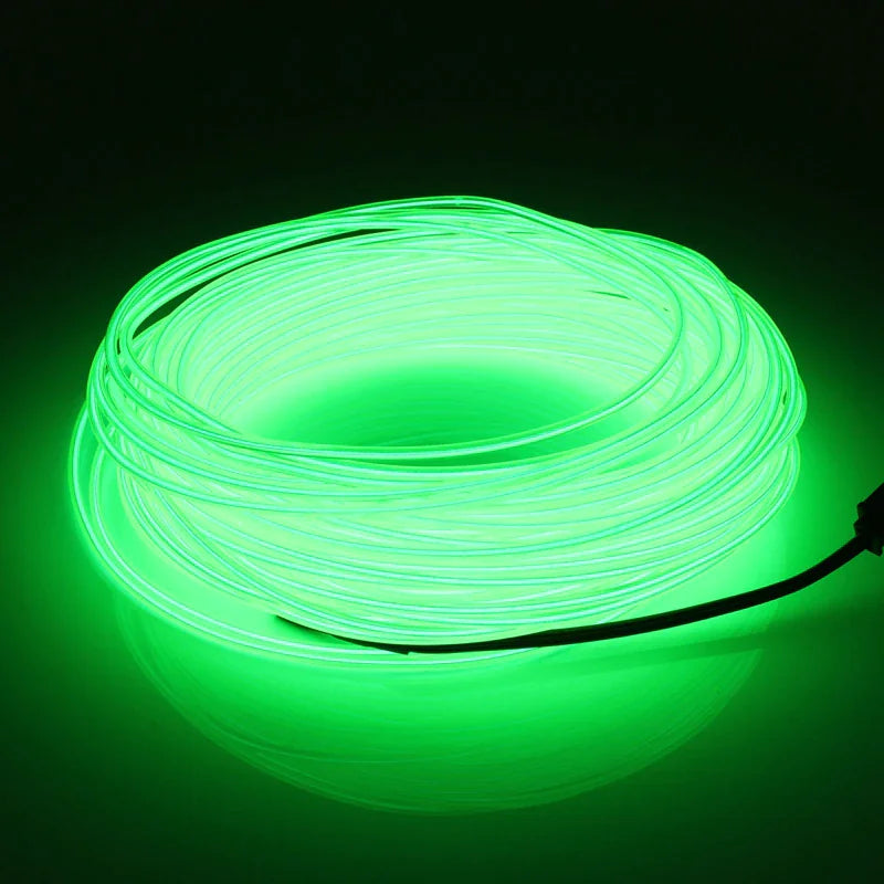 Neon LED Light Glow EL Wire String Strip Rope Tube Decor Car Party + Controller Rieworkes