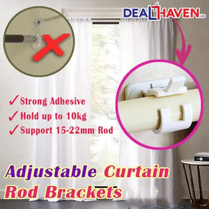 Adjustable Curtain Rod Bracket Holders Rieworkes