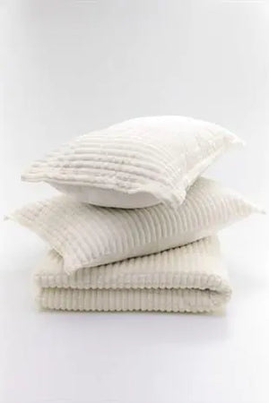 Merinos Modern Line 3 Piece Double Blanket Set Bone Rieworkes