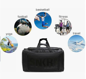 Sneaker Duffel Travel Bag for Men Shoe Bags for Travel Sneaker Bag Basketball Outdoor Sports Gym Bag Travel shoe bag With 3 Adjustable Compartment Dividers Travel Shoe Bags Rieworkes
