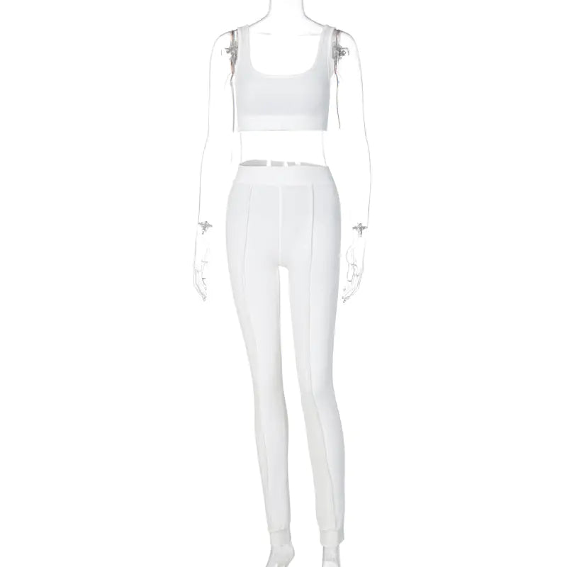 Women's Ribbed Yoga Workout Set for Autumn/Winter Mimarta