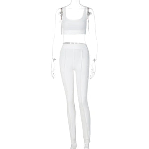 Women's Ribbed Yoga Workout Set for Autumn/Winter Mimarta
