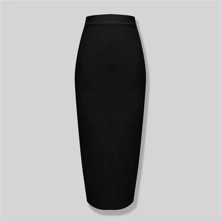 Elegant High Waist Mid-Length Bandage Skirt Mimarta