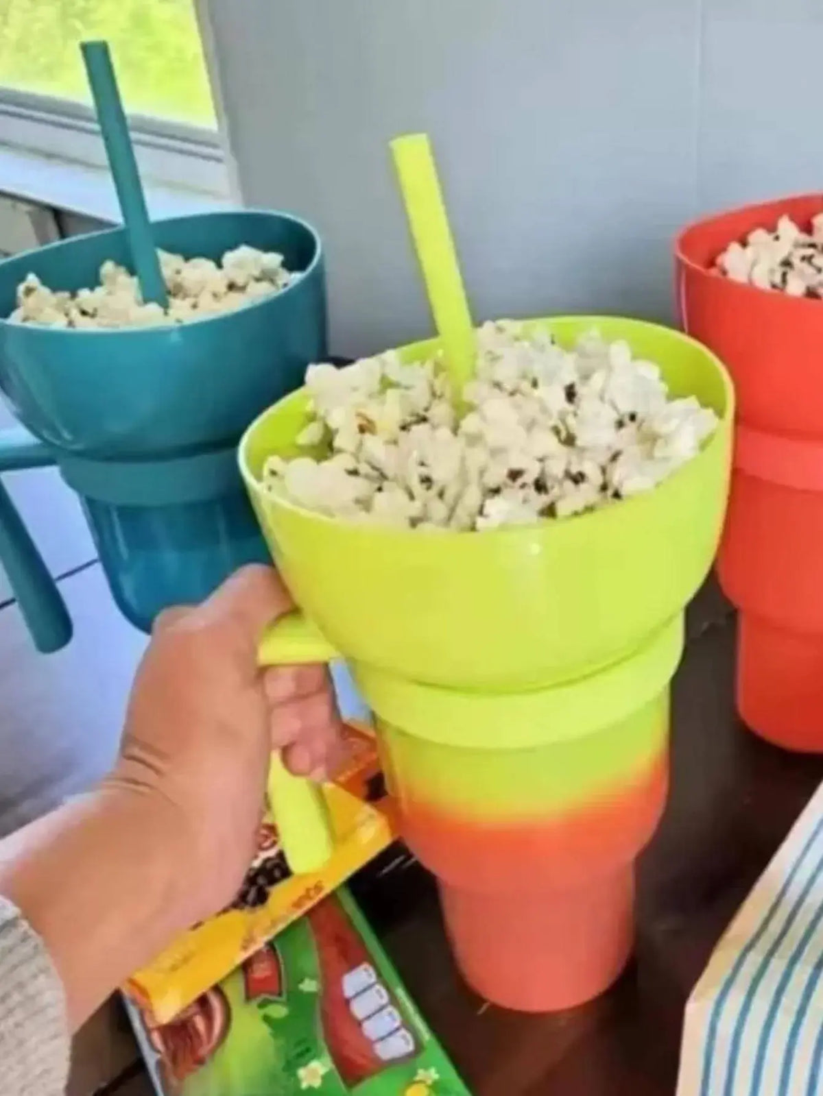 Popcorn Snack With Handle & All-In-One Drink Cup Rieworkes