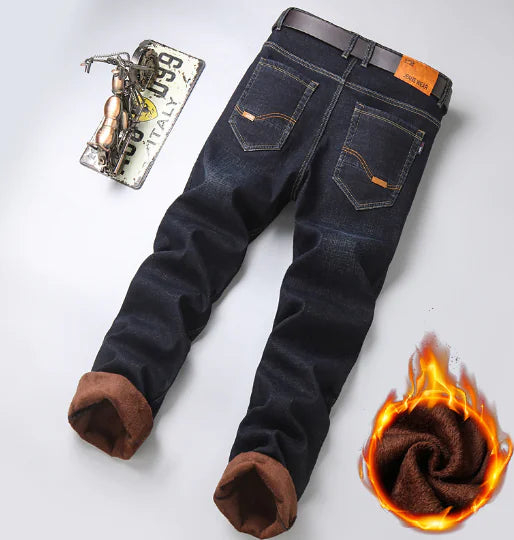 Warm Oversized Slim Straight Winter Fleece Pants for Men Mimarta