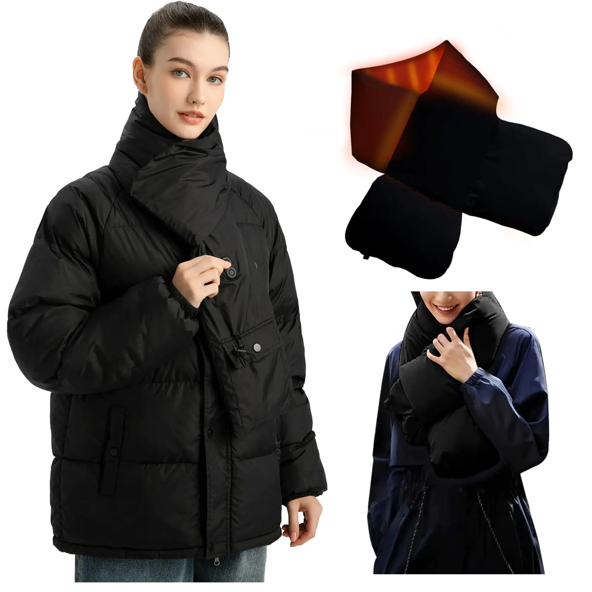 Heated Scarf for Women & Men Rechargeable(No Included Clothes) Heating Pad for Neck Neck Heating Pad for Cold Weather Winter and Holiday Gift Mimarta