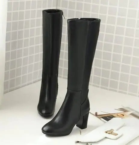 Women's Retro Square Toe Boots with Side Zipper Rieworkes
