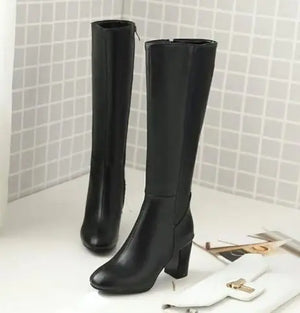 Women's Retro Square Toe Boots with Side Zipper Rieworkes