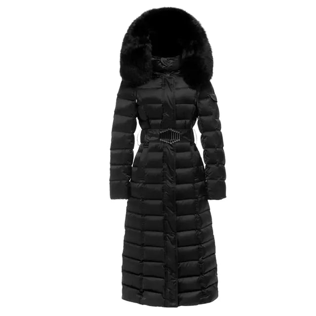 Luxury Women's Winter Coat with Fox Fur Collar Mimarta
