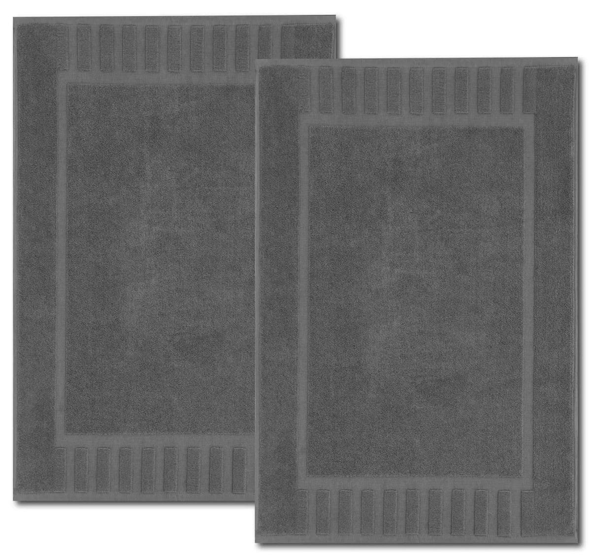 Luxury Bath Mat Floor Towel Set 22 x34 in 2 Pack Dark Gray Absorbent Cotton Rieworkes
