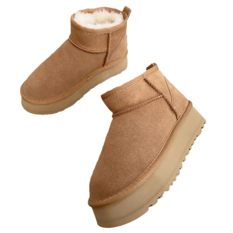 Women's Thick-soled Winter Boots - Warm Short Ankle Shoes Mimarta