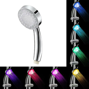 Handheld 7 Color Changing LED Light Water Bath Home Bathroom Shower Head Glow Rieworkes