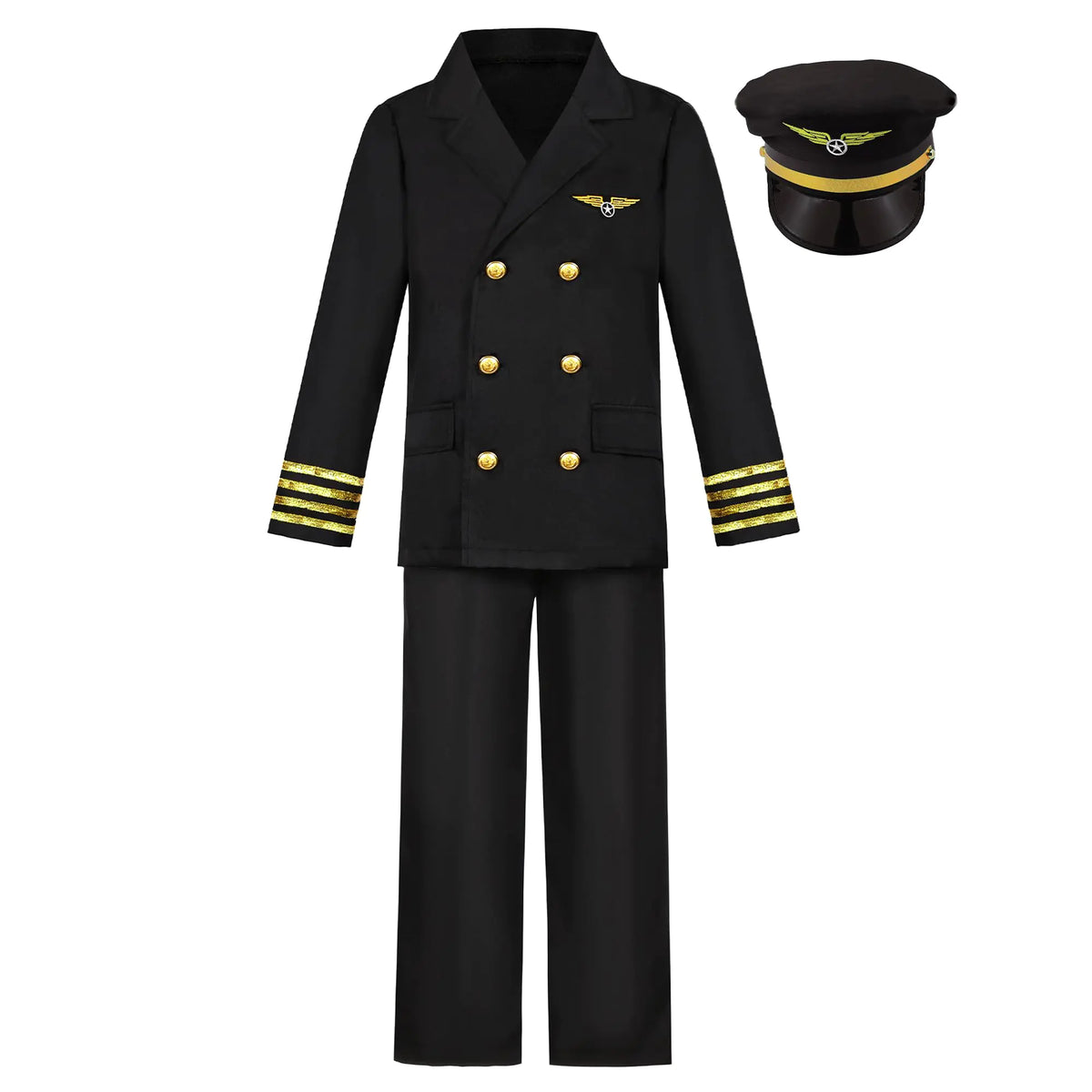 Gigoitly Career Day Costume for Kids Pilot Costume for Boys Airline Captain Pilot Uniform for Halloween Birthday Party Gifts Mimarta